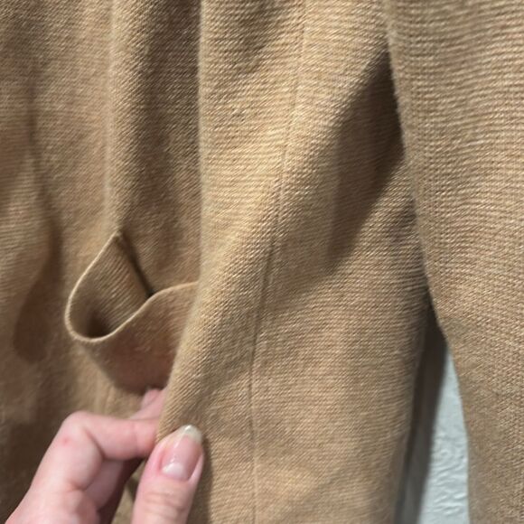 J. Crew 365 Open Front Tan Sweater Blazer Merino Wool Size Large - Picture 6 of 8